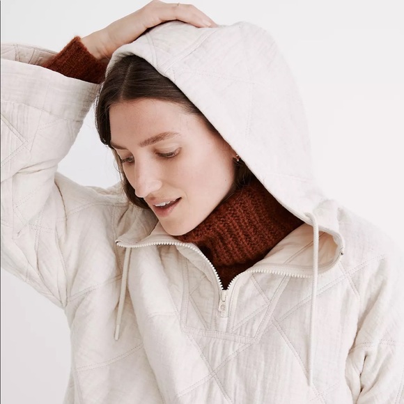 Madewell Quilted Popover Hoodie Jacket - Picture 7 of 7